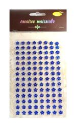 Stiker z 112 samoprzylepnymi kryształkami wielkości 8 mm. Rodzaj : Kwiaty ciemnoniebieskie . Kod towaru : NT-KK 35 Stiker z 112 samoprzylepnymi kryształkami wielkości 8 mm. Rodzaj : Kwiaty ciemnoniebieskie . Kod towaru : NT-KK 35